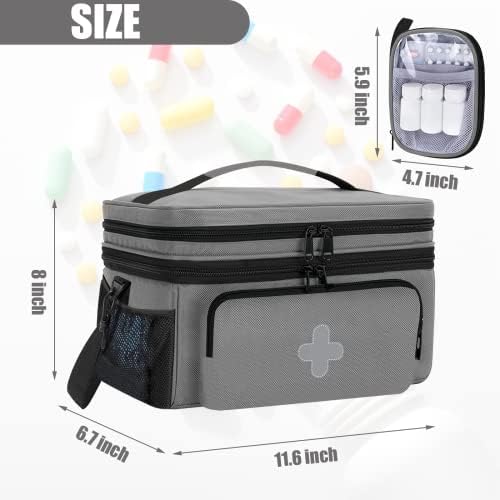 GDNasist Medicine Storage Bag, Medical Bag Pill Bottle Organizer Empty - Image 6