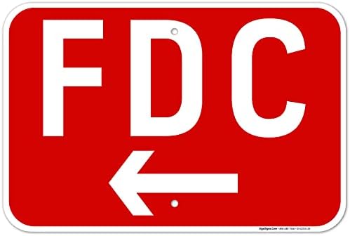 FDC Left Arrow Sign, Red Background, by SigoSigns