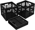 Square Milk Crate, 18 L Plastic Stackable Utility Crate, 3 Pack by Unknown