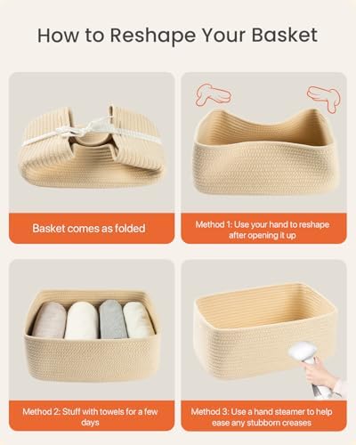 KALLAX Small Woven Storage Basket for Organizing, 13.5x9.5x5 inches, 3 Pack - Image 7
