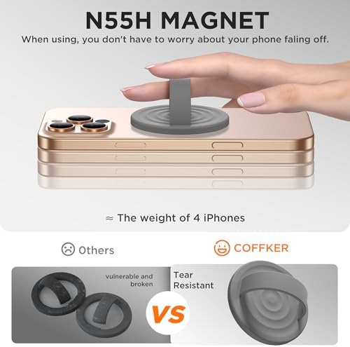 Magnetic Phone Grip for MagSafe, Silicone Ring Grip, Gray - Image 5