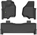 HAFIDI® Floor Mats for 2012-2016 Ford F250/F350/F450/F55 (Super Duty Crew Cab), All Weather Protection TPE Anti-Slip Automotive Floor Liners, Fits 1st & 2nd Row Accessories, Black by HAFIDI