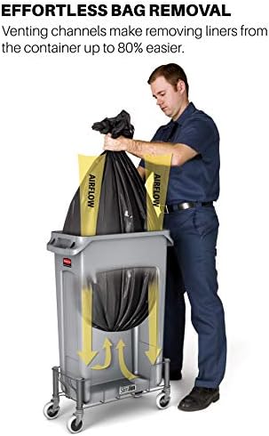 Rubbermaid Commercial Products Slim Jim Trash/Garbage Can with Venting Channels, 23-Gallon, Blue, for Kitchen/Office/Workspace, Pack of 4 - Image 5