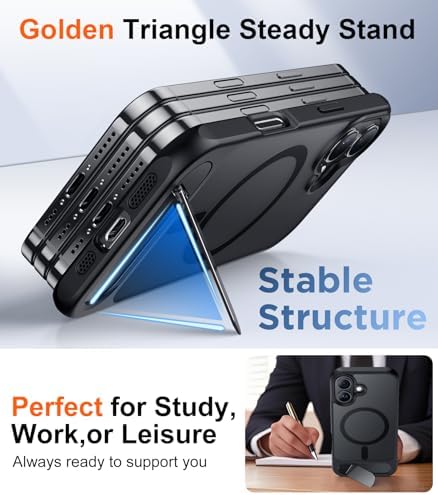 Temdan Magnetic Compatible with iPhone 16 Plus Case, [Built-in Invisible Kickstand][Compatible with MagSafe] [Military Grade Shockproof] Slim Translucent Matte Phone Case for iPhone 16 Plus 6.7" - Image 4