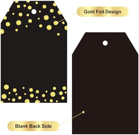 Anwyll Gift Tags with String - 100 Pcs Black Gift Tags for Presents - Image 2