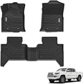 3W Floor Mats Fit 2016-2023 Toyota Tacoma Double Cab, Automatic by 3W