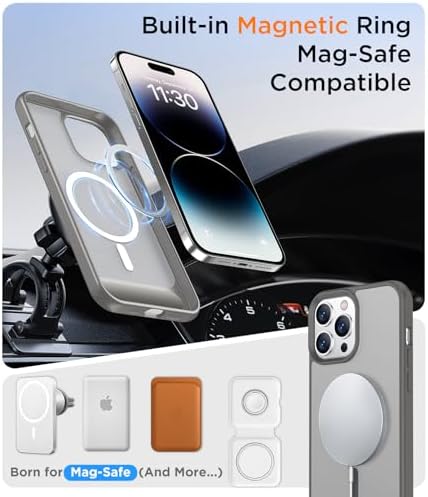 Temdan Magnetic Compatible with iPhone 14 Pro Max Case, [Built-in Invisible Kickstand][Compatible with MagSafe] [Military Grade Shockproof] Slim Translucent Matte Phone Case for iPhone 14 Pro Max 6.7" - Image 5