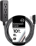 Cordinate 3 Outlet Power Strip 10 Ft Braided Extension Cord by Cordinate