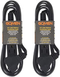 GOMEN 6 Feet Indoor Extension Cord with 3 Outlets, AWG 16/3 Angled Flat Plug Power Strip, 3 Prong Grounded, 13 Amps - 1625 Watts - 125 VAC, Black, 2 Pack by GOMEN