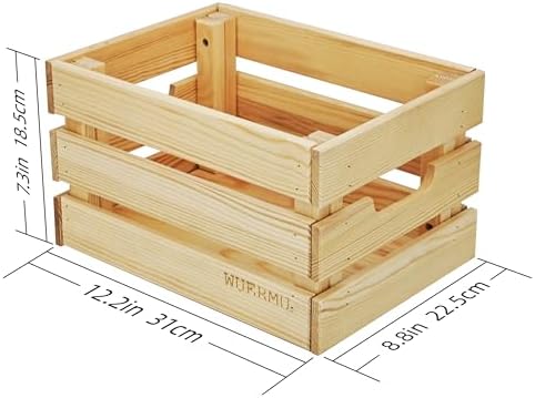 Wooden Crates, Set of 4 for Storage, Milk Crate, Wine Box, Toy Bin, Display Decor, and Camping, 12.2 Inch Sturdy Multi-Purpose Wood Boxes. - Image 3