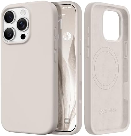 GolbinBox Magnetic for iPhone 16 Pro Max Case, Silicone Cover, Stone by GolbinBox