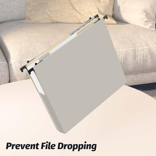 SHUTEX Extra Capacity Plastic Hanging File Folders, 12 Pack, Letter, Grey - Image 4