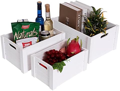 Farmhouse Modern White Wooden Crates For Storage - Image 4