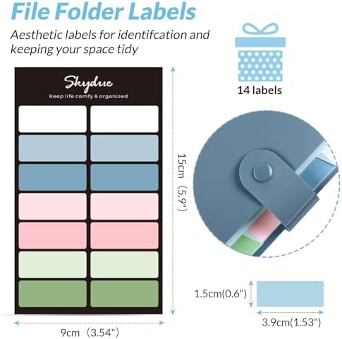 SKYDUE Expanding File Organizer with 8 Pockets, Accordion File Folders with Labels, Portable Document Paper Bill Receipt Organizer, Home College School Office Supplies, Letter Size, Blue - Image 4