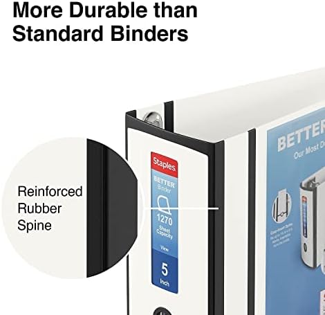 Staples Better 5-Inch D-Ring View Binder, Reinforced Spine - Image 5