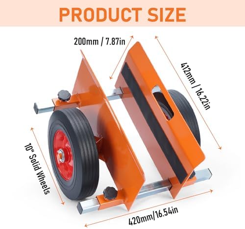 AIWFL Panel Dolly Heavy Duty 1100LBS Door Dolly Cart with 10" Solid Wheels - Image 2