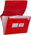 JAM PAPER Accordion Folders - 13 Pocket Plastic Expanding File - Legal Size - 10 x 15 - Red - 2/Pack by JAMPaper