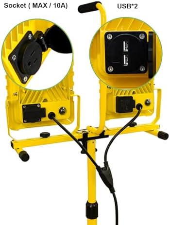 25000LM LED Work Light with USB & Socket (Individual Switch) - Image 4