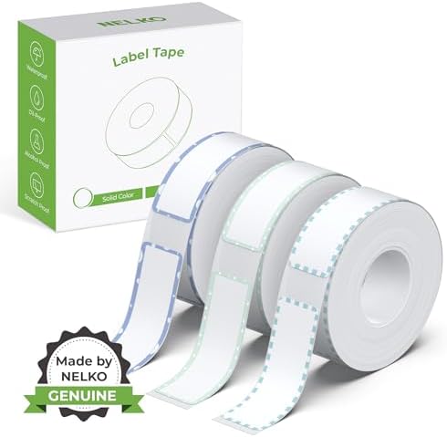 NELKO P21 Genuine Adhesive Pattern with Border Label Paper, 14x40mm, 3 Roll by NELKO