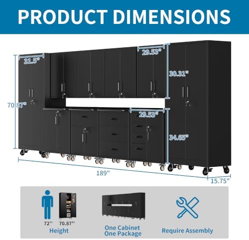 10-Piece Garage Storage Cabinets System Heavy Duty Workshop Set - Image 2
