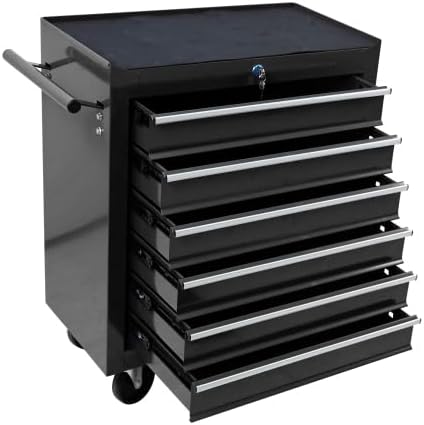 LuckyNote】Rolling Tool Chest, 6 Drawer Tool Box - Image 5
