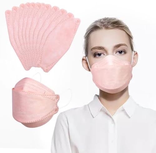 Borje KN95 Face Masks for Adults 50 Pack,5-Ply Pink Disposable Face Mask Against PM 2.5 Smoke & Dust, Filtration Efficiency 95% - Image 4