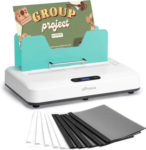 OFFNOVA Thermal Binding Machine 500 Sheets Capacity, No Preheat, Air Cooling, Book Binder Machine with 10 Binding Covers, for A4/A5/Letter Size Business Documents, Office and Homeschool Projects by OFFNOVA