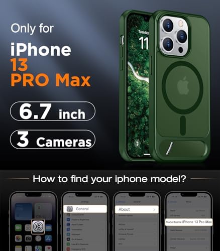 Temdan Magnetic Compatible with iPhone 13 Pro Max Case, [Built-in Invisible Kickstand][Compatible with MagSafe] [Military Grade Shockproof] Slim Translucent Matte Phone Case for iPhone 13 Pro Max 6.7" - Image 2