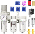 TAILONZ PNEUMATIC 0-150PSI 3/8 Inch NPT Grade 3 Stage Air Drying System, Particulate Filter, 5/0.01 Micron Filter Air Filter Pressure Regulator (Manual Drainage） by TAILONZPNEUMATIC