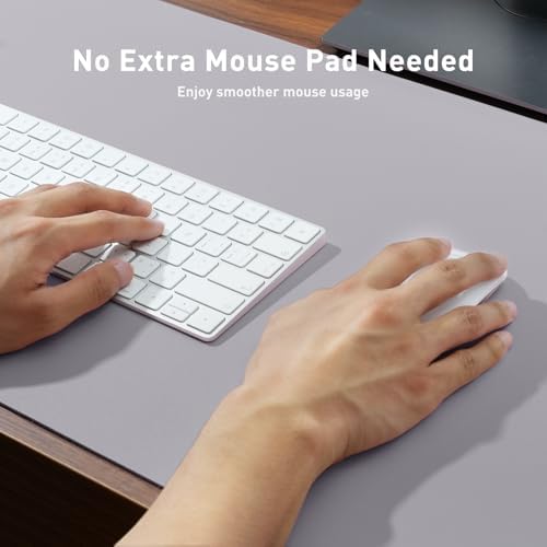 Aothia Large PU Leather Desk Pad Protector – Non-Slip Mouse Pad & Writing Mat for Office/Home, Waterproof, Easy to Clean (Smoky Lavender, 48" x 17") - Image 3