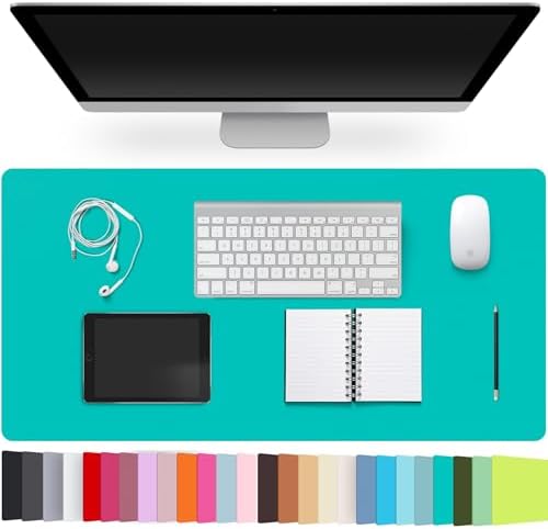 Leather Desk Pad Protector,Non-Slip Desk Pad(BrightGreen, 23.6" x 13.7") by CADONO