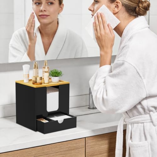 VITVITI Acrylic Disposable Face Towel Holder, Clean Container Box, Black - Image 6