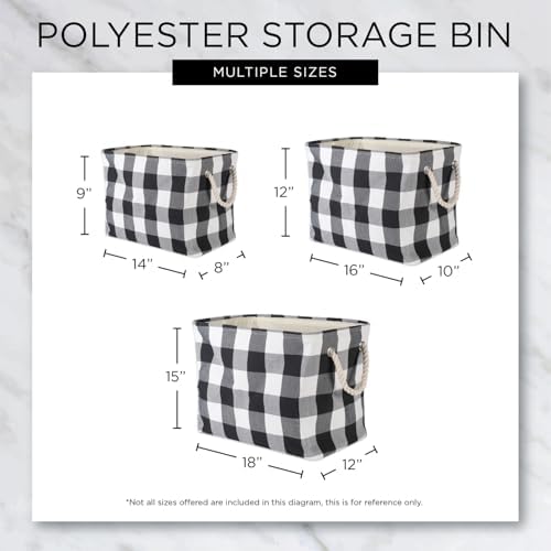 Bone Dry Pet Storage Collection Striped Paw Patch Bin, Black, Large Rectangle - Image 5