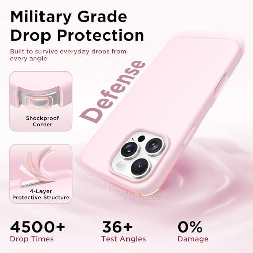 GolbinBox Magnetic for iPhone 16 Pro Max Case, Silicone Cover, Chalk Pink - Image 6