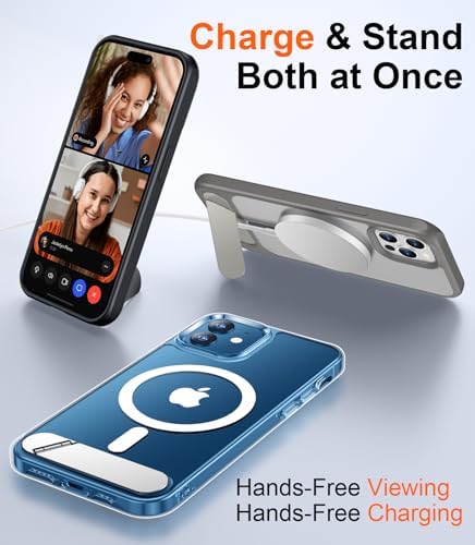 Temdan Magnetic Compatible with iPhone 12 Case & iPhone 12 Pro Case, [Built-in Invisible Kickstand][Compatible with MagSafe] [Military Grade Shockproof] Slim Thin Phone Case 6.1" - Image 2