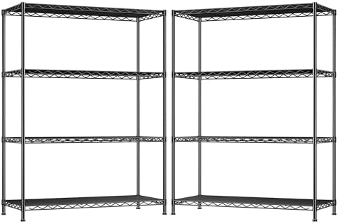 DurayLoly Heavy Duty 4-Tier 620LBS Storage Rack, Adjustable Shelves, Black by Durayloly