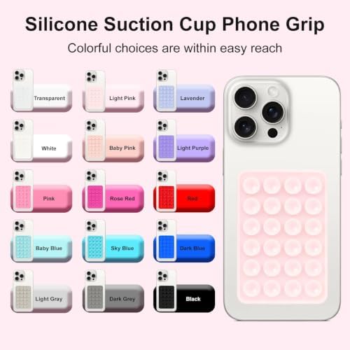 Giumel 2PCS Silicone Suction Phone Case Mount, Non Slip Suction Cup, Hands-Free Phone Accessories Holder for Selfies and Videos, Silicone Adhesive Stand Sticky for Cell Phone Inkiness - Image 2