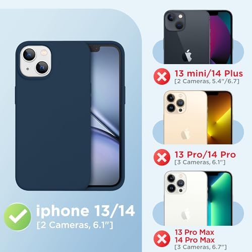 GolbinBox Magnetic for iPhone 13/14 Case, Silicone Cover, Dark Blue - Image 2