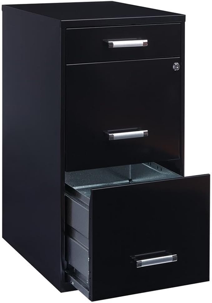 Scranton & Co 27.32" H x 18" D 3-Drawer Modern Metal Filing Cabinet - Image 3