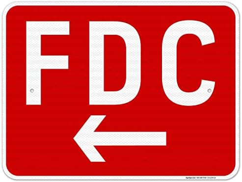 FDC Left Arrow Sign, Red Background, by SigoSigns