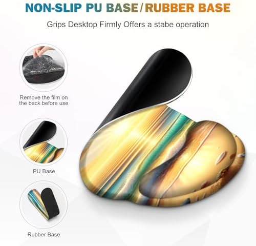 Gaming Mouse Pad, Large Desk Mat, Cute Desk Pad Protector, 4in1 XXL Mousepad + Keyboard Wrist Rest+Mouse Wrist Rest+Coaster Set with Ergonomic Desk Pad for Home Office Computer, Beach Sun Shell - Image 2