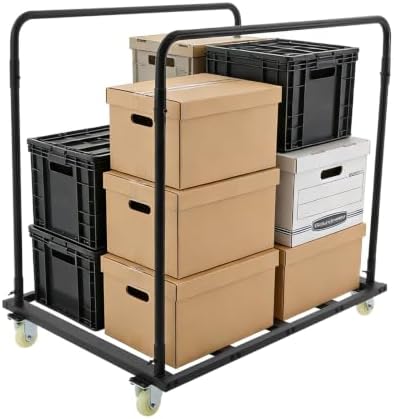 Heavy Duty Utility Cart with 4 Wheels(Two with Brakes), 220 lbs Capacity by Unknown