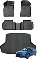 Joruoo-Floor Mats & Cargo Liner for 2022-2026 Honda Civic(Not Hatchback), All-Weather Heavy Duty TPE Floor Liners Full Coverage Automotive for Civic Accessories by JORUOOServeyouwellalltheway