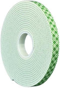 3M 4032 Double Coated Urethane Foam Tape, Bonding, Attaching, Mounting, White, 1 in x 5 yd, 1 Roll by 3MIndustrial