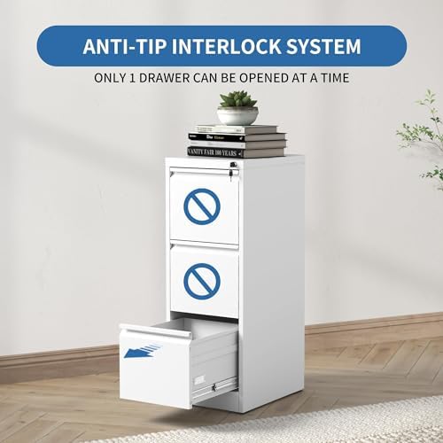 3 Drawer File Cabinet with Lock,Metal File Cabinet for Home Office - Image 6