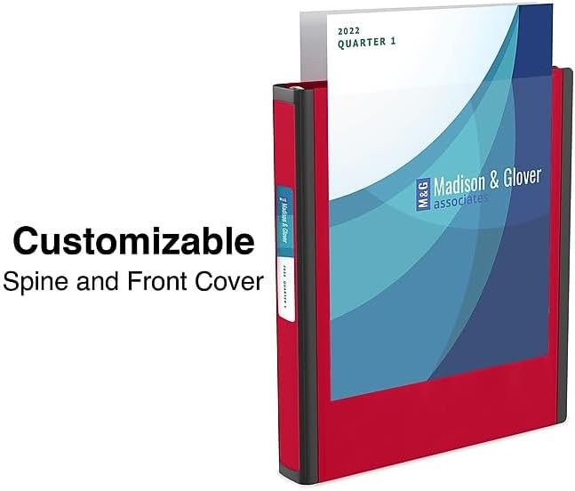 Staples Heavy-Duty 1-Inch D-Ring Binder, Red, Removable Spine Label - Image 3