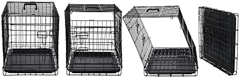 DONORO Dog Crates for Small Medium Size Dogs Indoor Double Door Dog Kennels & Houses for Puppy and Cats, Collapsible Metal Contour Dog Cages (Brown, 30.0" L x 19.0" W x 21.0" H) - Image 6