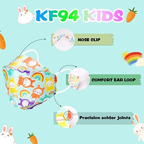 60PCS KF94 Kids Disposable Face Mask, Disposable Individually Packaged Masks, Fish Mouth Type 4-Ply Breathable Mask (Kids) - Image 6