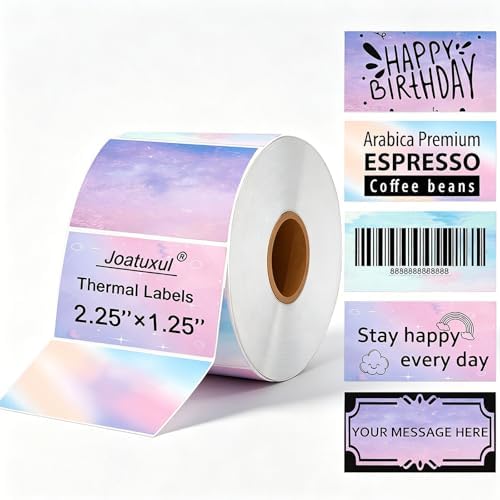 2.25 x 1.25 Thermal Labels - Self-Adhesive Address Shipping Barcode Stickers, Compatible with Rollo & Zebra & MUNBYN, 800 Labels for Printer, Color by Joatuxul