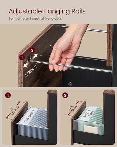 VASAGLE 2-Drawer File Cabinet, Small Rolling Filing Cabinet - Image 4